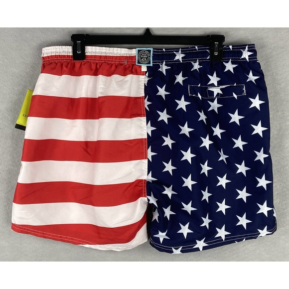 Exist Swim Men's XXL Swim Trunks American Flag Print 3 Pocket Drawstring NEW - Picture 4 of 11